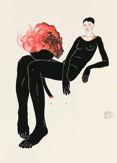 Original Figurative Erotic Drawings by Daiva Kairevičiūtė