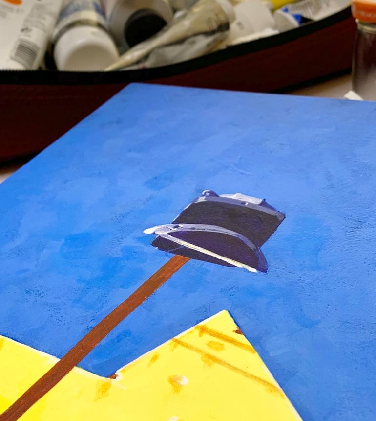 Original Modernism Architecture Painting by Lisa Tennant