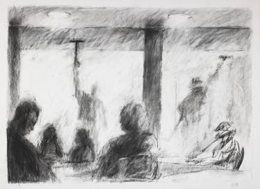 Original Abstract Expressionism Interiors Drawings by Lisa Tennant