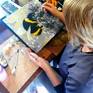 Cherie working on the painting in her Karoo studio