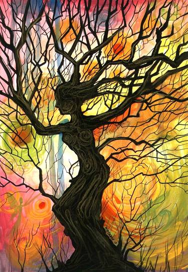 Print of Abstract Tree Paintings by Cherie Roe Dirksen