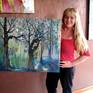 Cherie Roe Dirksen (artist) with the painting
