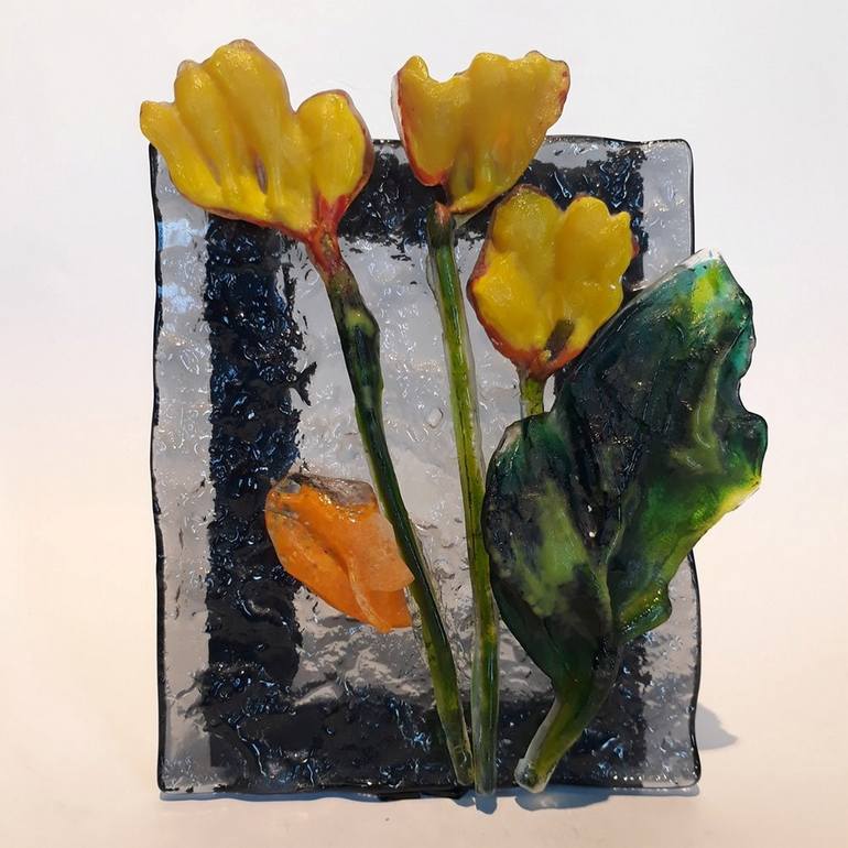 Original Post-impressionism Floral Sculpture by Gamze Haberal