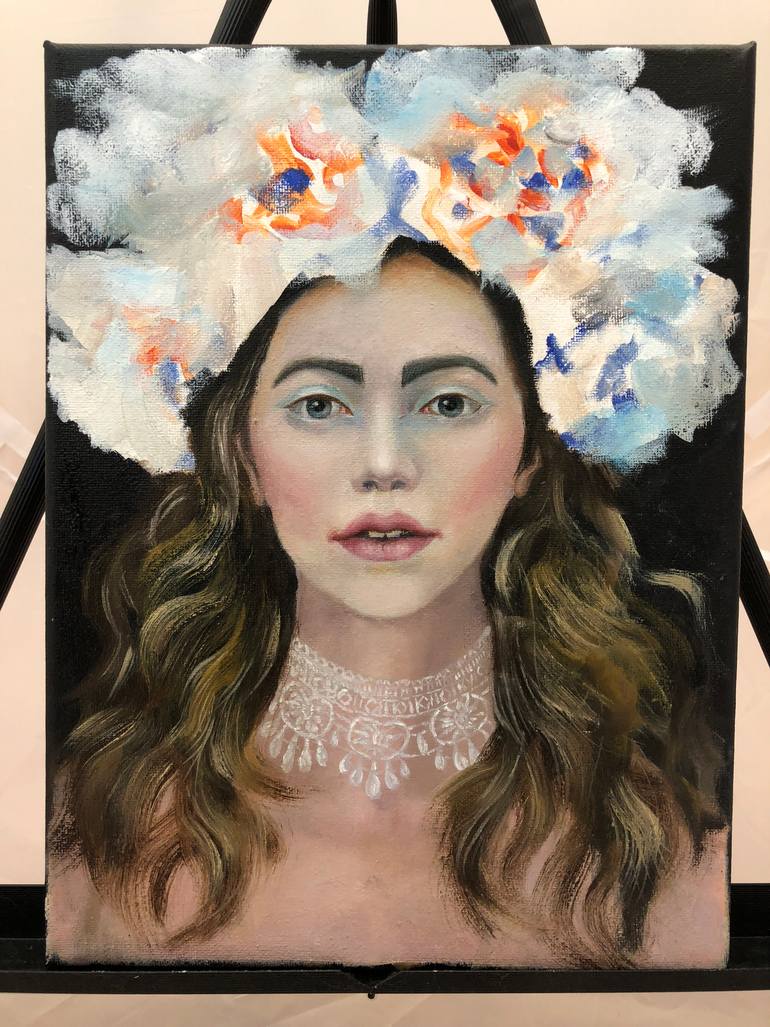 A delicate flower crown symbolizing rebirth and gentle strength