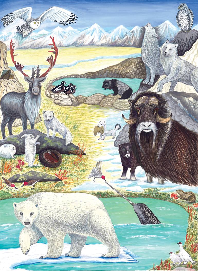 Arctic Tundra Animals Painting by Satchita Melina Saatchi Art