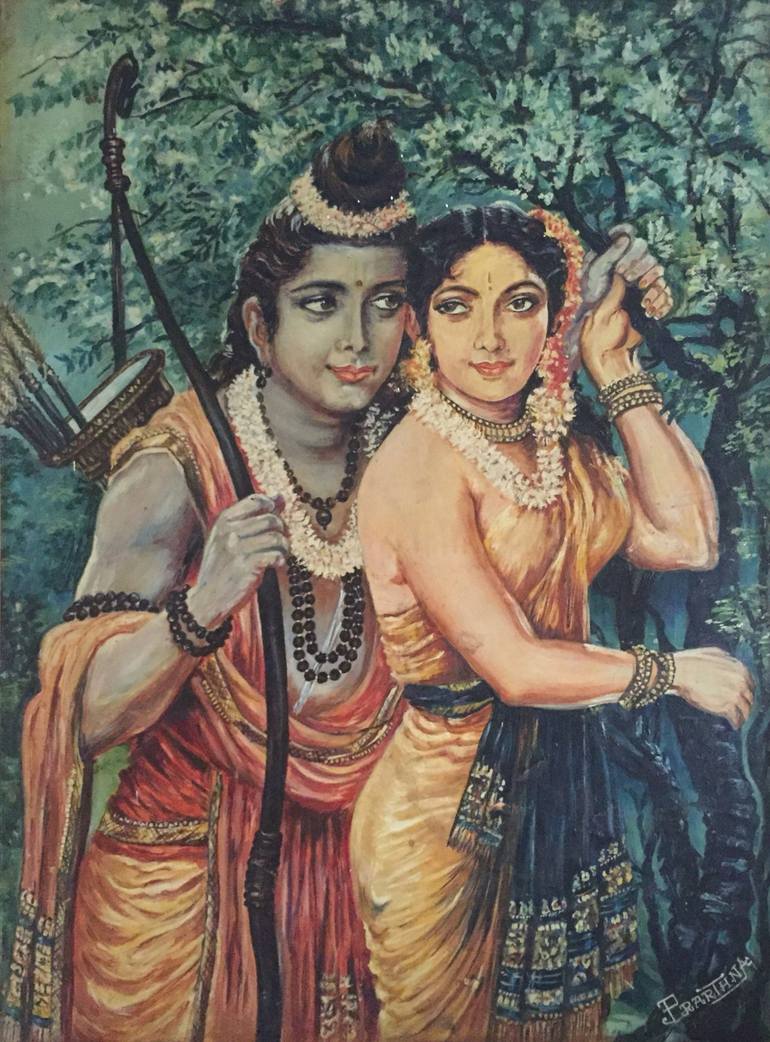 Lord Ram and Seeta Painting by Prarthna Sharma | Saatchi Art