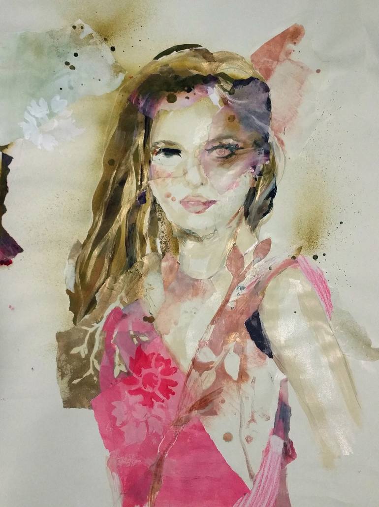 Pink lady Painting by Genevieve Kelly | Saatchi Art