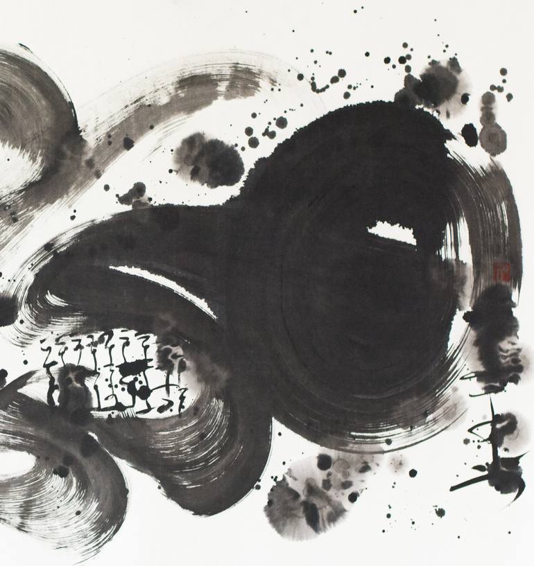 Original Abstract Calligraphy Drawing by Maomeii Be