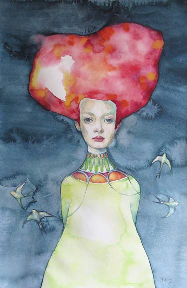 Print of Surrealism Women Paintings by Dunja Jung