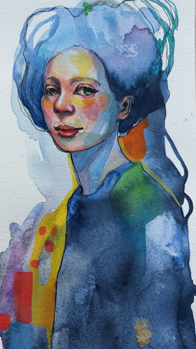 Original Figurative Women Mixed Media by Dunja Jung