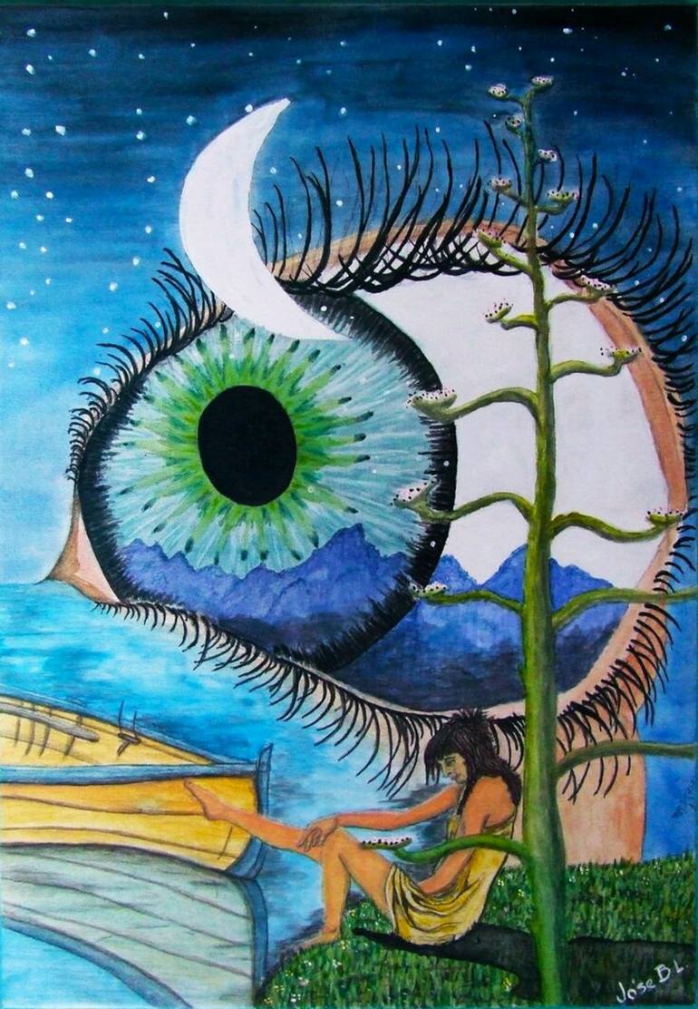 temperatura oportunidad Sabueso Feelings Eye Painting by Jose Blanco | Saatchi Art