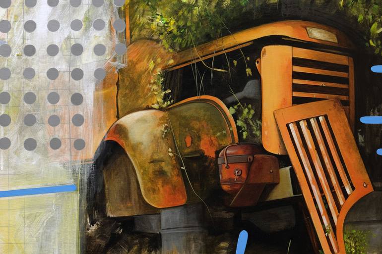 Original Figurative Automobile Painting by Patrick Santoni