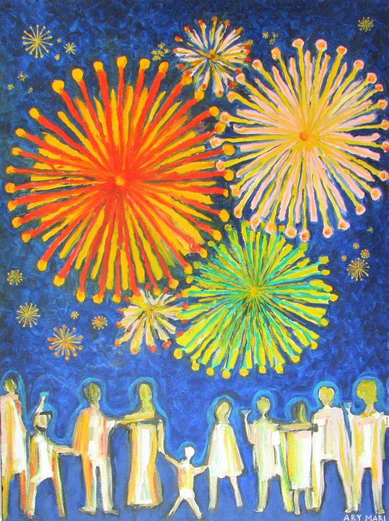 Happy New Year Painting by Ary Mari | Saatchi Art