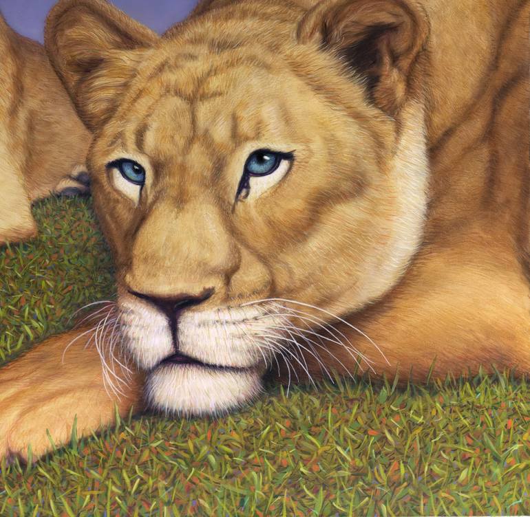Original Realism Animal Painting by James W Johnson