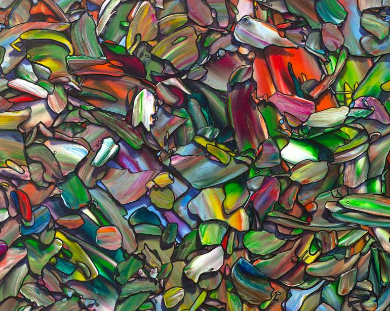 Original Abstract Floral Painting by James W Johnson