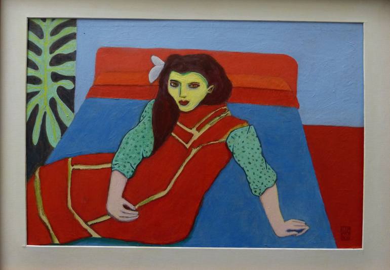 Original Expressionism Women Painting by Espartaco Romero