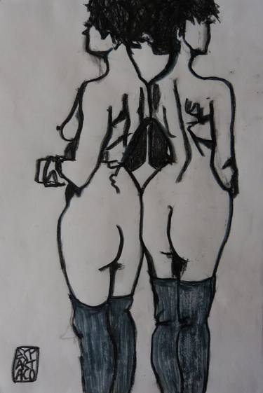 Original Expressionism Women Drawings by Espartaco Romero