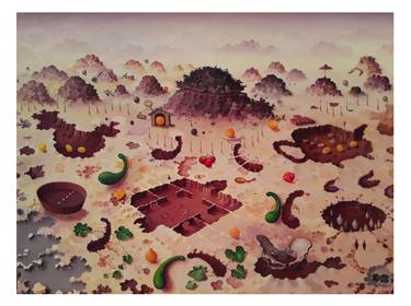Print of Surrealism Landscape Paintings by riki ray