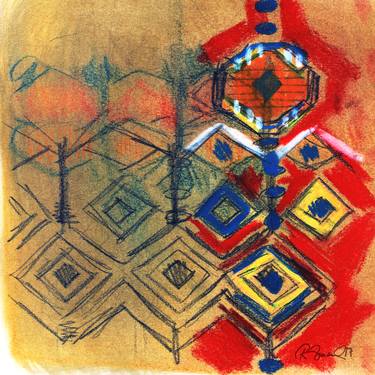 Original Expressionism Patterns Drawings by Rose Freeland