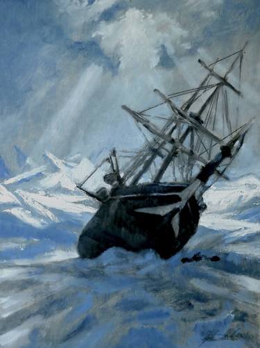 Original Realism Ship Painting by Stephen Chesley