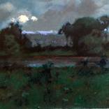 Twilight, River, Slight Rain by Stephen Chesley
