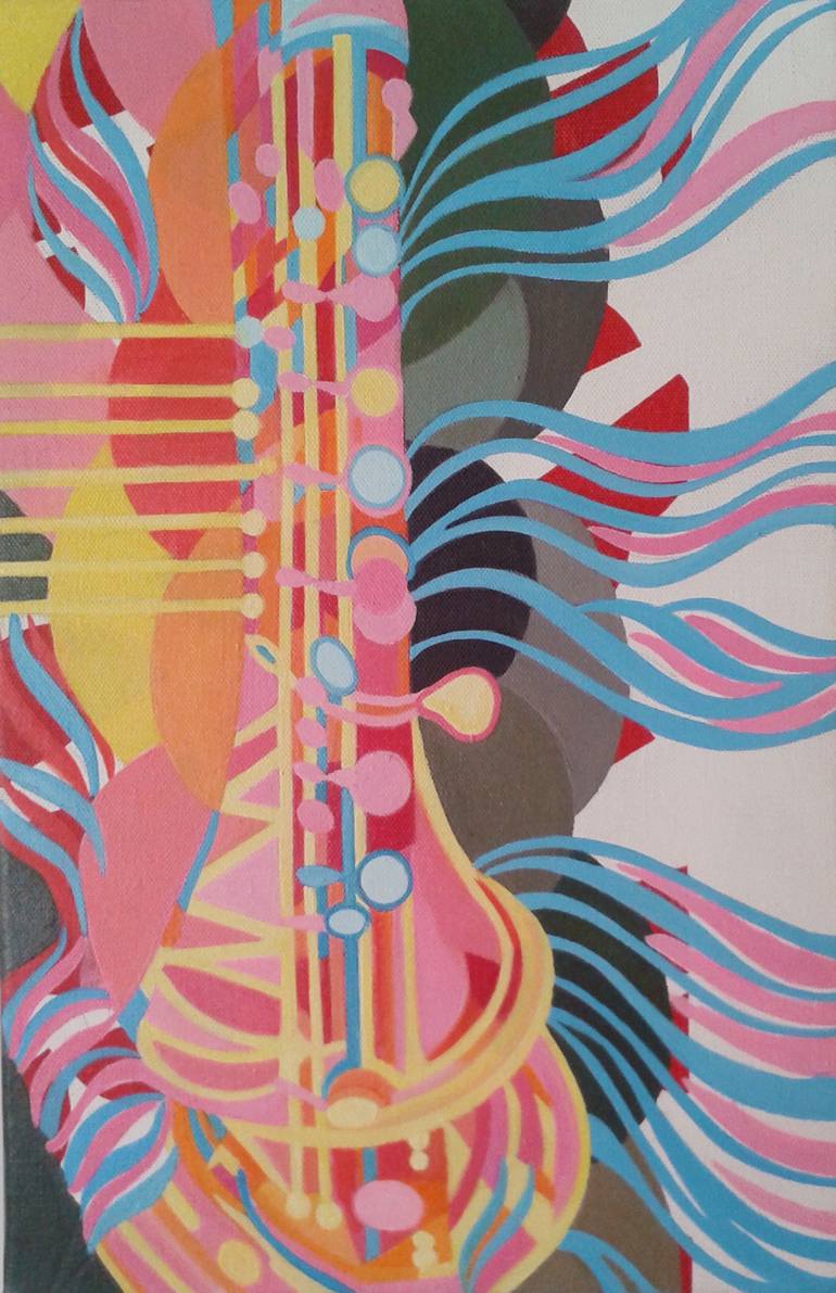 Original Figurative Music Paintings by Lina Karam