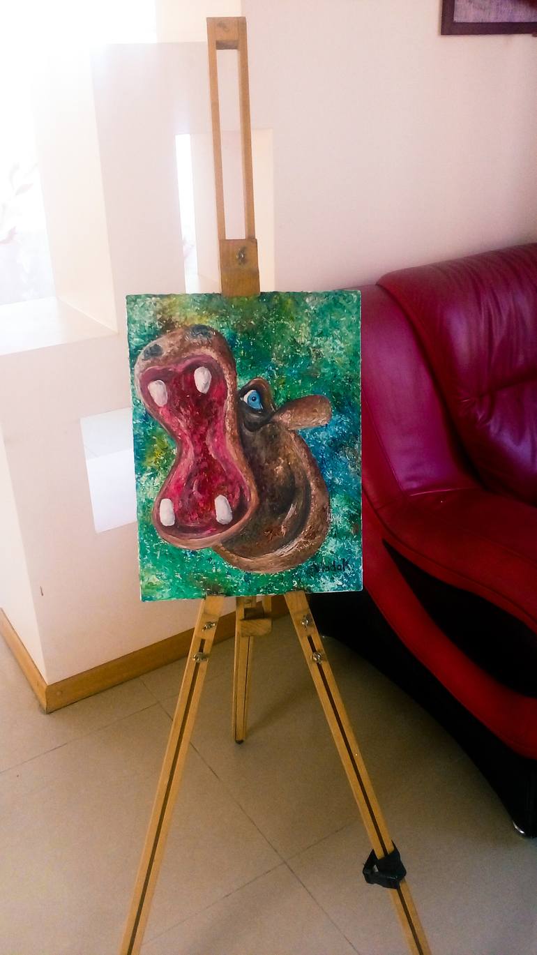 Original Impressionism Animal Painting by Vlada Kolyada