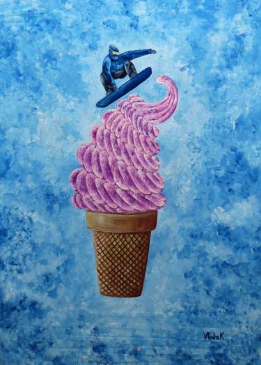 Oil painting Ice creamboarding thumb