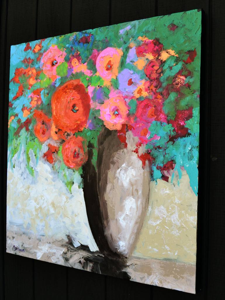 Original Abstract Floral Painting by Claire McElveen