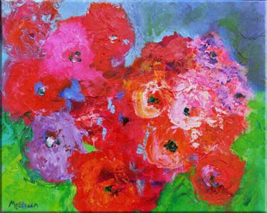 Original 2024 Painting Colorful Unique Floral Still Life Art Gallery Wrapped Canvas by Claire McElveen