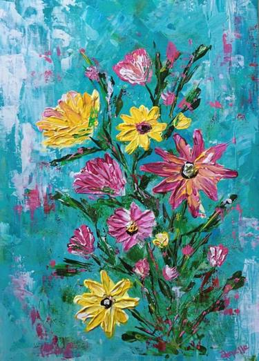Original Modern Floral Paintings by Amelle E