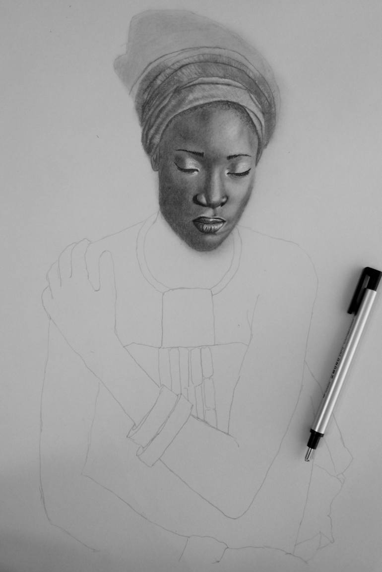 Original Figurative People Drawing by Elizabeth Seta