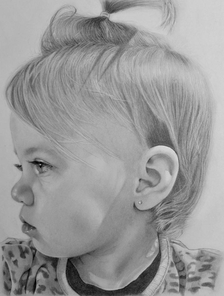 baby girl face drawing