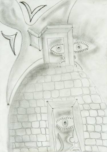 Original Abstract Fantasy Drawing by Naor Refael Oz