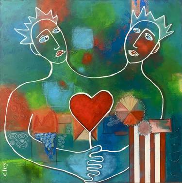 Original Contemporary Love Painting by Cfey Pascale