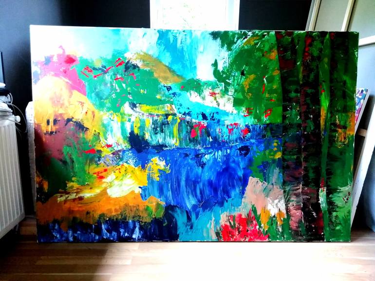 Original Abstract Expressionism Abstract Painting by Getty Tatomir