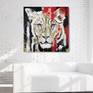 Lioness painting in room situation