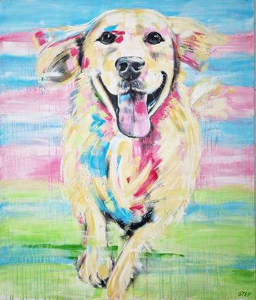 Original Contemporary Dogs Painting by Stefanie Rogge