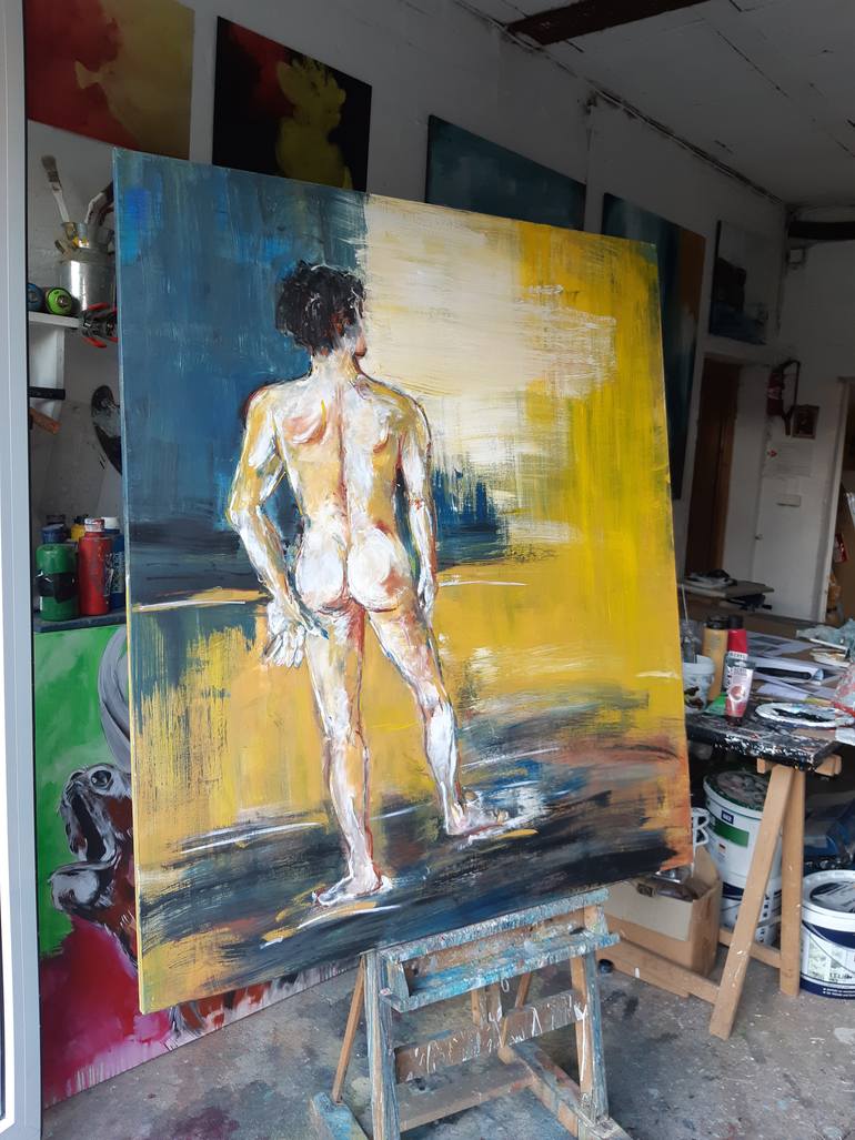 Original Expressionism Nude Painting by Stefanie Rogge