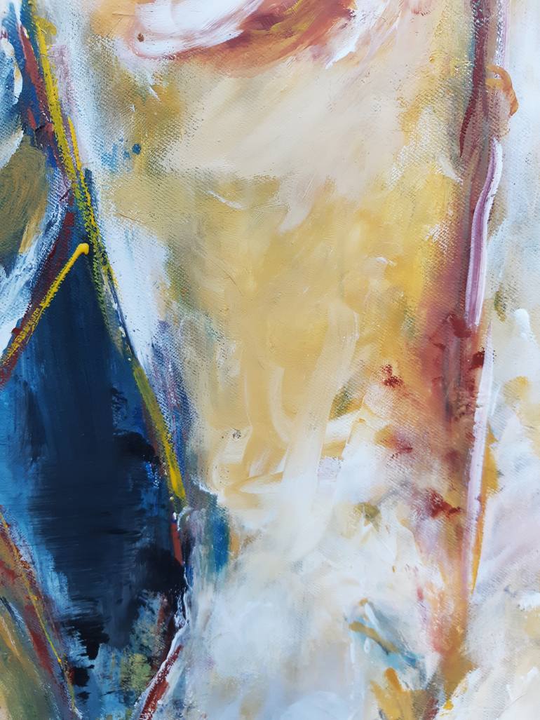 AT THE BEACH Large Abstract Figurative Artwork Male Nude Painting at-the-beach-large-abstract-figurative-artwork-male-nude-painting