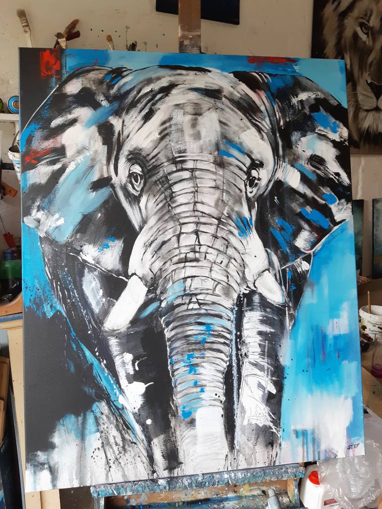 Original Expressionism Animal Painting by Stefanie Rogge