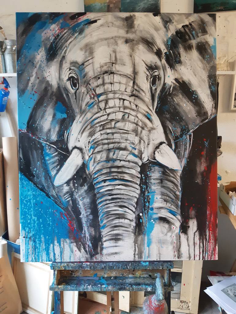 Original Expressionism Animal Painting by Stefanie Rogge