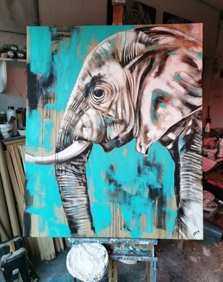 Original Expressionism Animal Painting by Stefanie Rogge