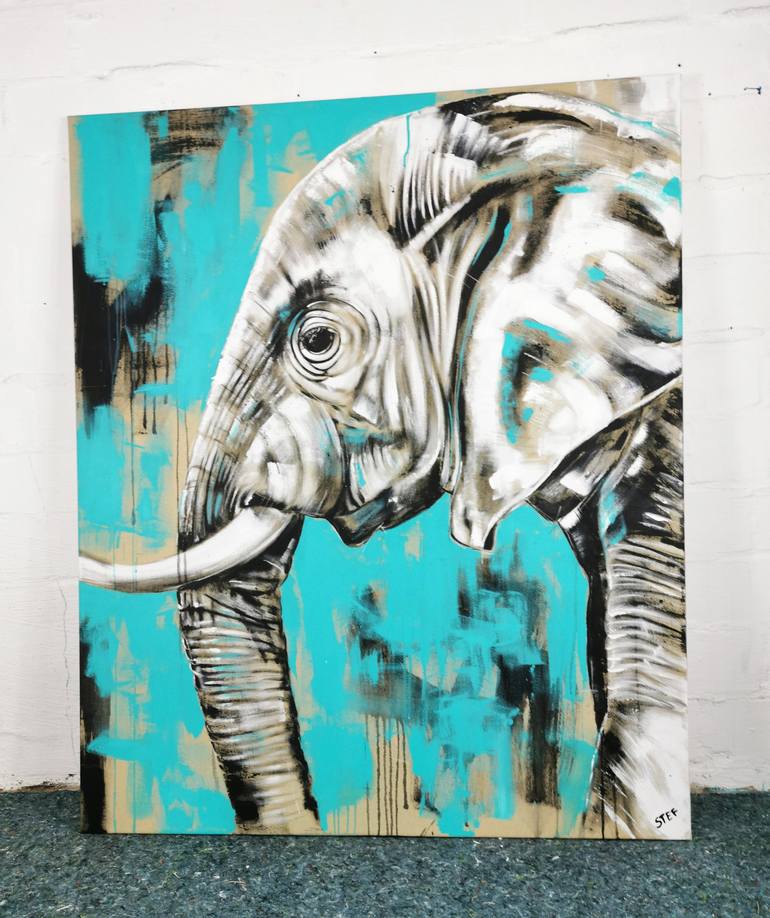 Original Expressionism Animal Painting by Stefanie Rogge