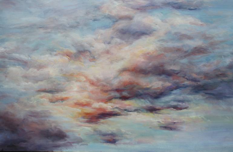 Head online in the Clouds Original Painting