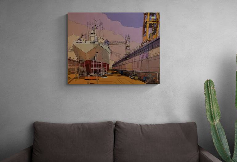 Original Contemporary Boat Painting by Aleksandra Osa