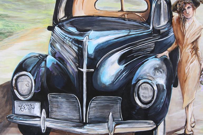 Original Expressionism Car Painting by Suzette Boice
