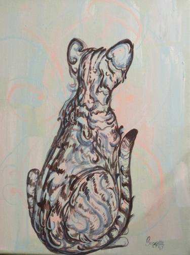 Print of Expressionism Cats Paintings by Suzette Boice