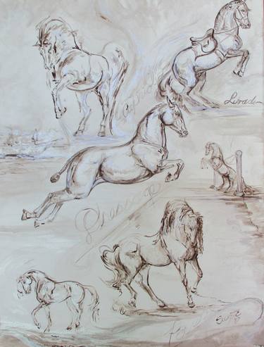 Print of Horse Paintings by Suzette Boice