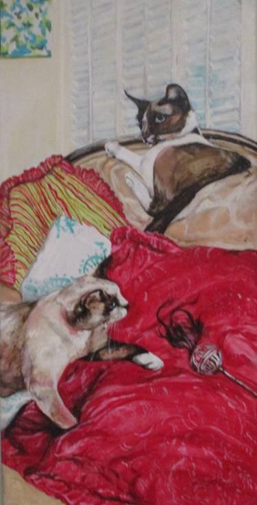 Print of Fine Art Cats Paintings by Suzette Boice